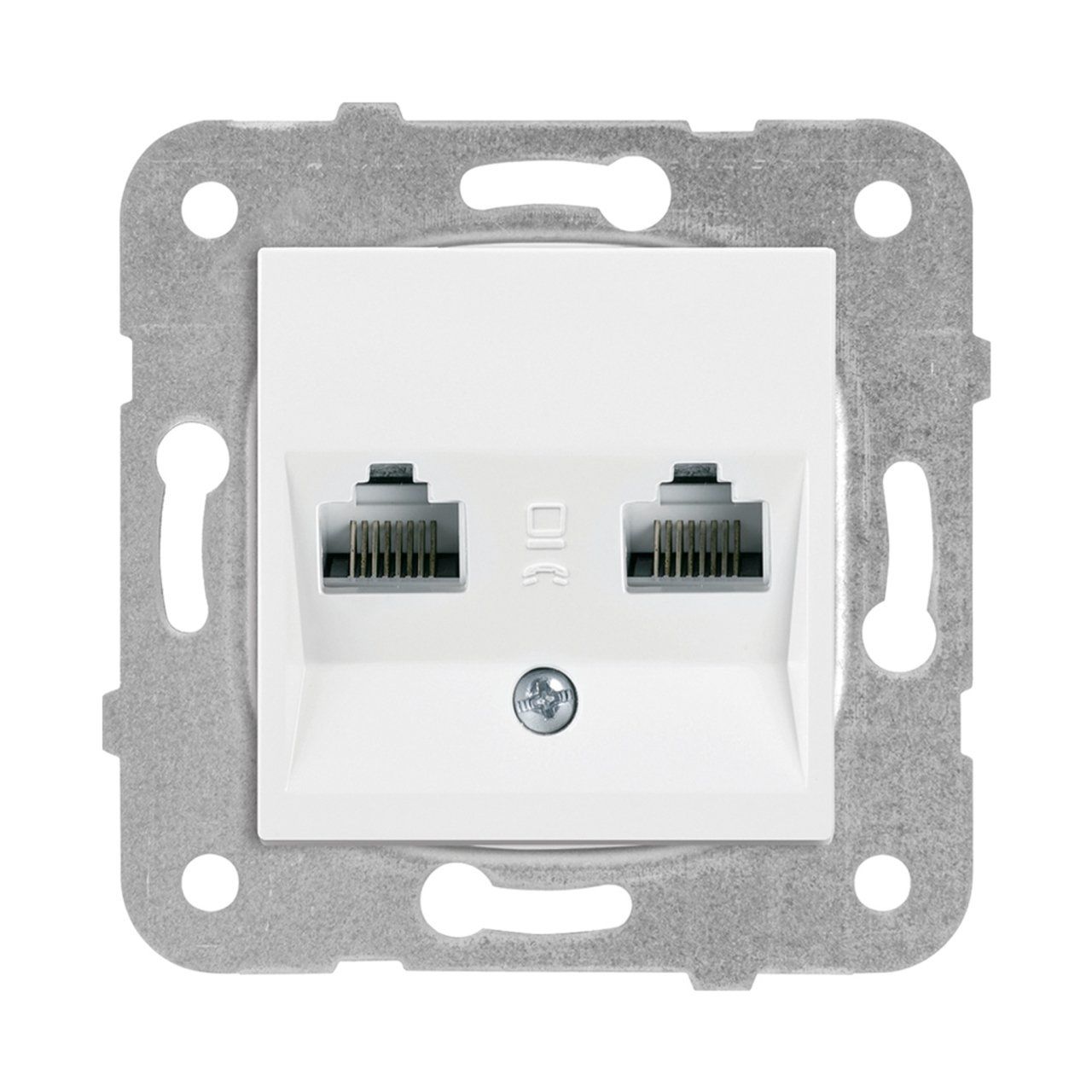 Viko Meridian/ Karre Beyaz Data-Nümeris Telefon Prizi (Rj45 Cat6 - Rj11) (Mek+Düğ/Kap.) Çerçeve Hariç 90967081 12 Ad