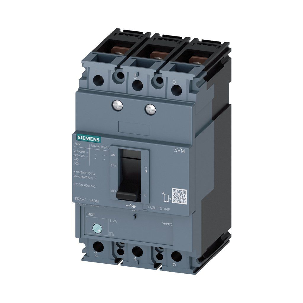 Siemens 3VM1150-3EE32-0AA0 3X50A 25Ka Kompakt Şalter Tm220 Termik Ve Manyetik Sabit Koruma Üniteli