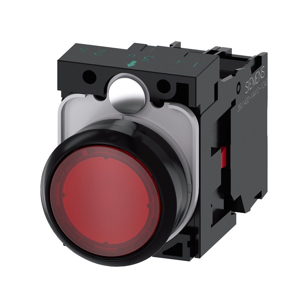Siemens 3SU1102-0AB20-1CA0 Buton Komple Işıklı Yay Dönüşlü Ac/Dc Kırmızı