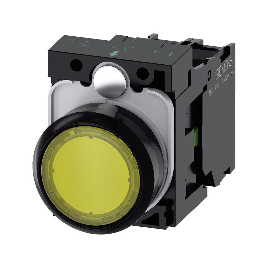 Siemens 3SU1102-0AB30-1BA0 Buton Komple Işıklı Yay Dönüşlü Ac/Dc Sarı