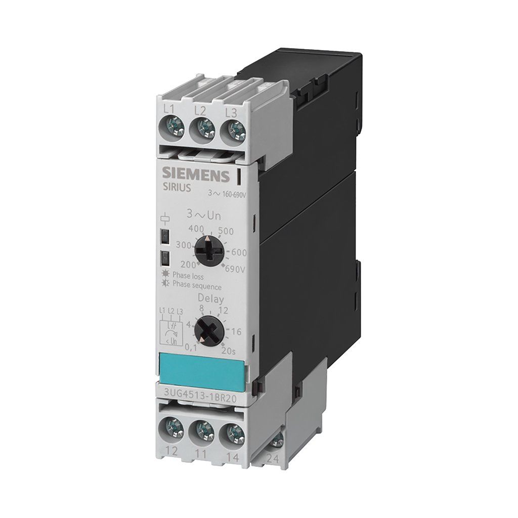 Siemens 3UG4513-1BR20 3Ug4 Faz Sırası Ve Düşük Gerilim İzleme Rölesi 2Co 160-690V Ac