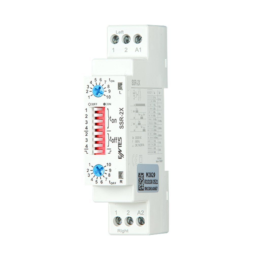 Entes SSR-2X 220VacDın1 Mod Seçimli Elektronik Sağ-Sol Zaman Rölesi M2829-M4065